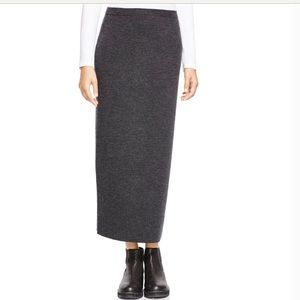 Eileen Fisher Dark Charcoal Knit Midi Pencil Skirt